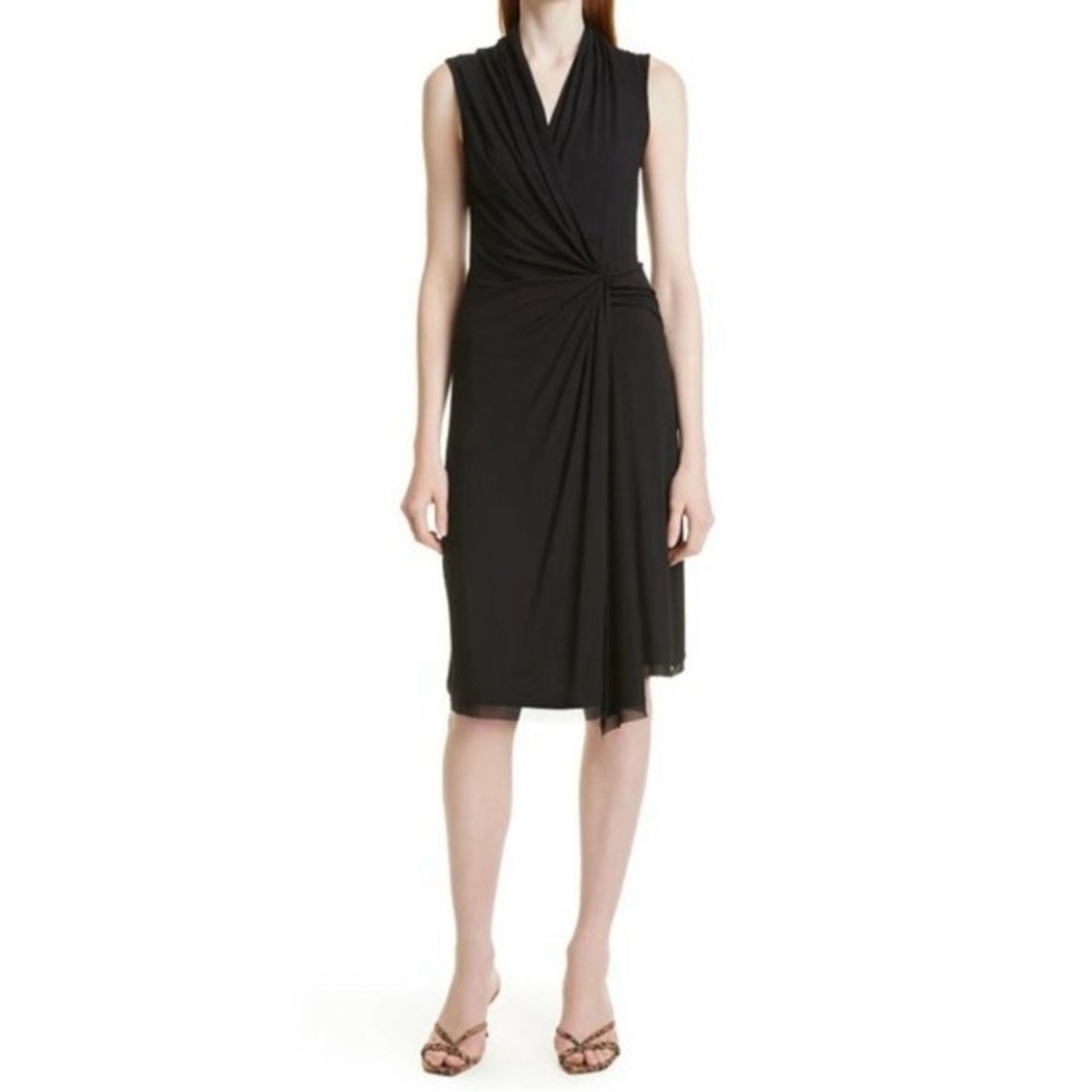 Kobi Halperin Black Sandra Twist Front Dress Size M